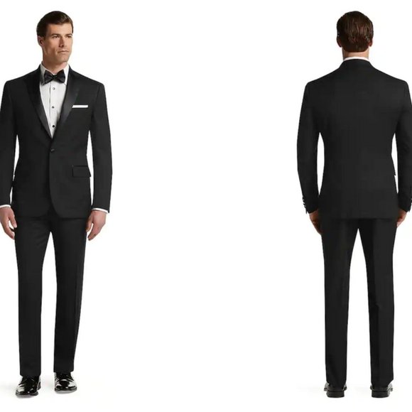 Traveler Collection Tailored Fit Tuxedo, Black, 40 Short - Picture 1 of 1